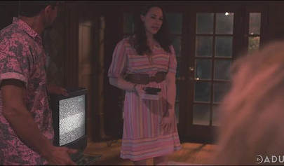 Living room fun with three lesbians who make the couch a sexy fuck fest zone