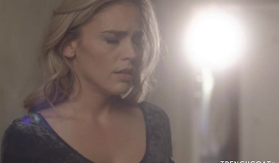 Kayden Kross and Ryan Ryans take it to the hallway to have some hot blonde lesbo sex