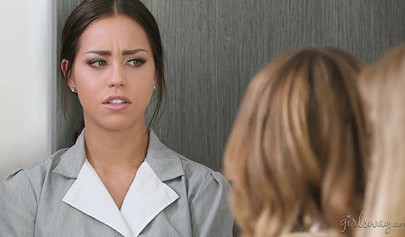 Three horny girls engage in some girl on girl sex on a big and comfortable bed