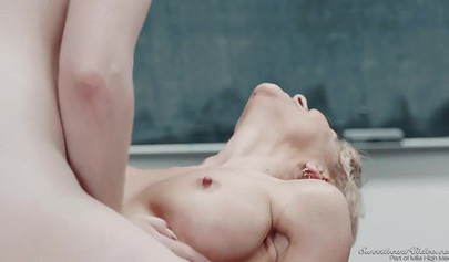 Lesbian teacher punishes her student after she misbehaves and she loves it