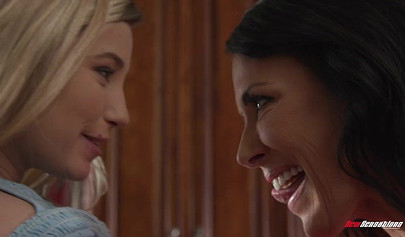 Mature lesbian seduces a hot young blonde into pussy licking and face sitting