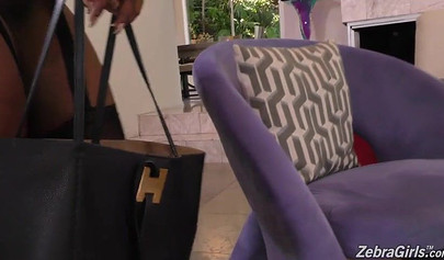 Horny ebony lesbians seduce a classy white chick into a hot and steamy threesome