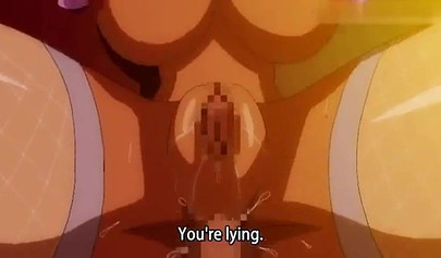 Blonde hentai lesbian and blue alien chick play with each other while being railed