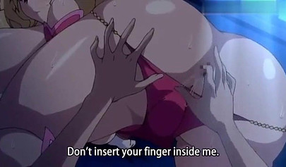 Blonde hentai lesbian and blue alien chick play with each other while being railed