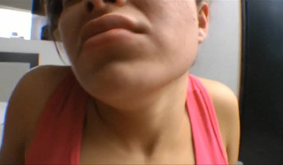 Harsh Latina dyke dominates a young and inexperienced blonde into rough kissing