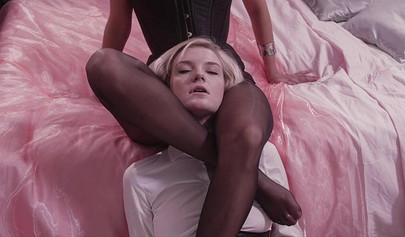 Short-haired blonde dyke loves to lick her lover's feet before being nailed