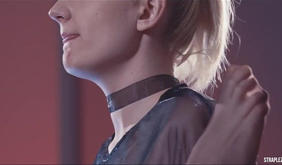 Nasty lesbian licks her lover's pussy before penetrating her using a strapon