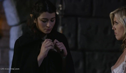 Lusty lesbian babes are all about hard pussy fucking using a massive dildo