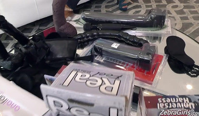 Blonde lesbian slut is banged hard by two ebony whores who drill her anally