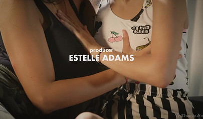 After a passionate kiss, dykes are fingering each other and cum on the sofa