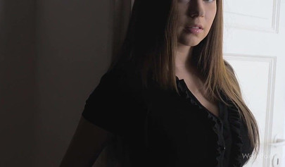 Dashing lesbian brunette loves being licked by a guy before riding his fat shaft