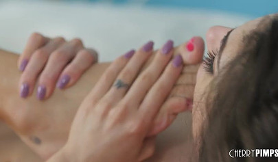 Gorgeous dykes use various sex toys and lick their tight wet pussies in a bed