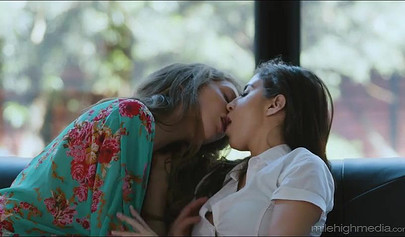 Lesbian puts the moves on a random girl and even performs hot oral sex on her