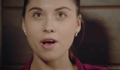 Two lesbian teens touch each others cunts in a small and really romantic bedroom