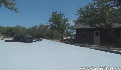 Redneck chicks on a ranch undress till they're nude and have lesbian sex after