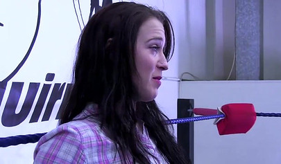 Rough wrestling in the ring turns into hardcore lesbian pussy licking and fucking