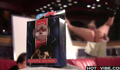 Emo lesbians spread their legs to use huge dildos on their dripping wet pussies