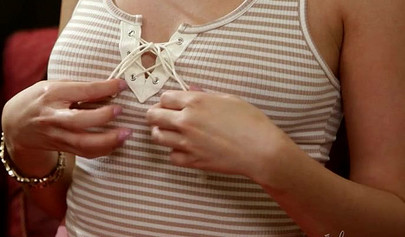 Busty dyke tutor Valentina Nappi seduces and licks a skinny young brunette babe