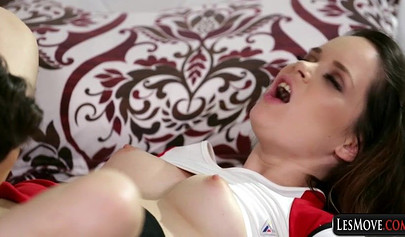 Lesbian babes enjoy teasing and licking each other all over to sensual orgasms