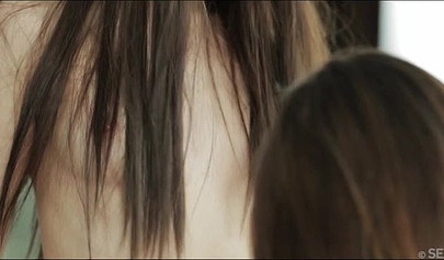 Young dykes with soft skin are cumming together as they are pussy fingering