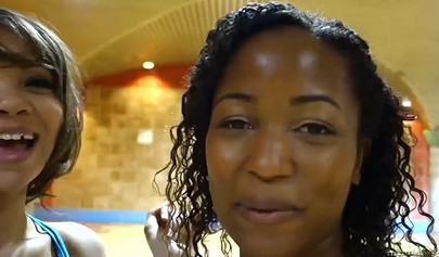 Cute babes Cassidy Banks and Ivy Sherwood are having interracial lesbian sex