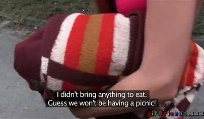 Amateur lesbian action with beautiful blondes in the woods