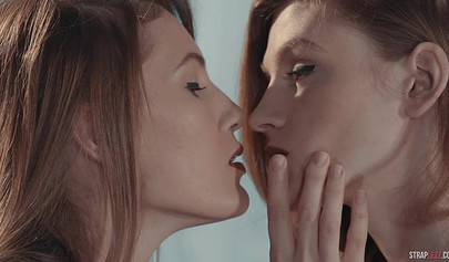 Glamourous strapon fuck with redhead ladies