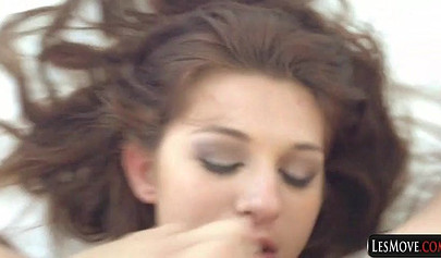 Blondes and brunettes in lesbian POV compilation