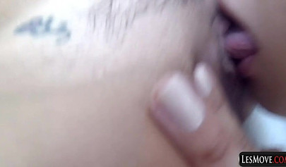 Slutty brunettes lick girlfriends' pussies - compilation