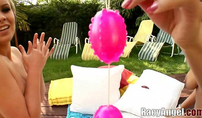 Dirty sluts insert sex toys in their wet holes