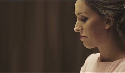 Gentle sex near the mirror after a romantic dinner