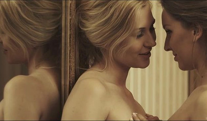 Gentle sex near the mirror after a romantic dinner