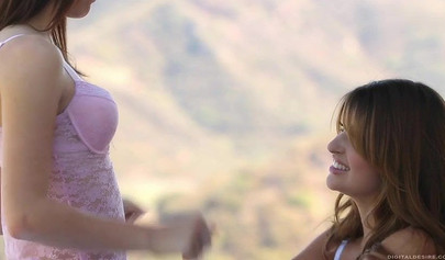 Gentle lesbian sex with glamourous teens