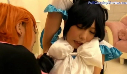Anime cosplay porn with pretty lesbian dolls