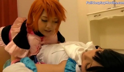 Anime cosplay porn with pretty lesbian dolls