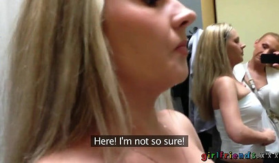 Stunning blondes have lesbian sex on the bed