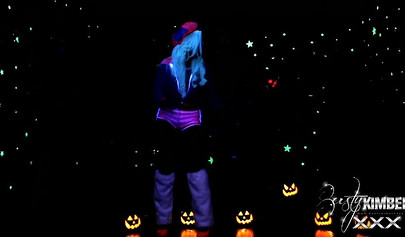 Glamourous ladies make love on Halloween