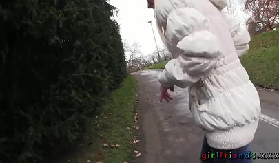 Beautiful blonde agrees to have lesbian sex for money