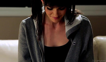 Blonde and brunette in bright socks satisfy each other