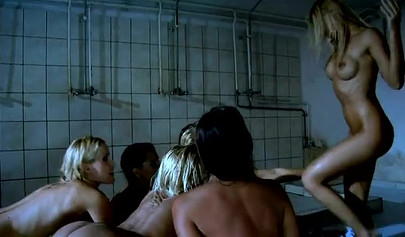 Lesbians get really wet in the shower and lick up on each other's pretty skin