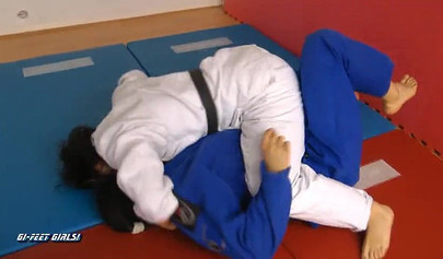 Japanese girls fight in kimonos and practice karate