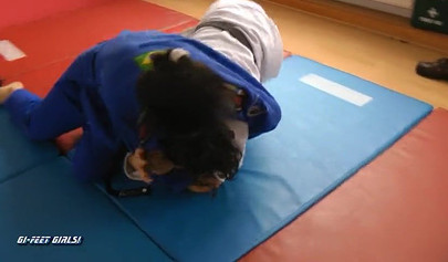 Japanese girls fight in kimonos and practice karate