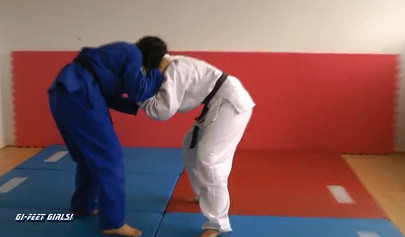 Japanese girls fight in kimonos and practice karate