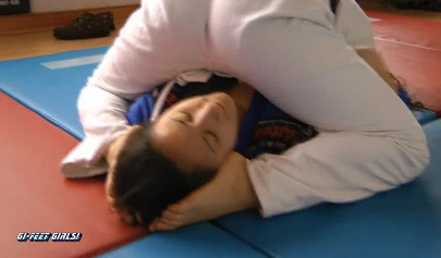 Japanese girls fight in kimonos and practice karate