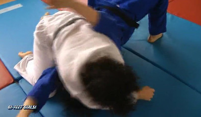 Japanese girls fight in kimonos and practice karate