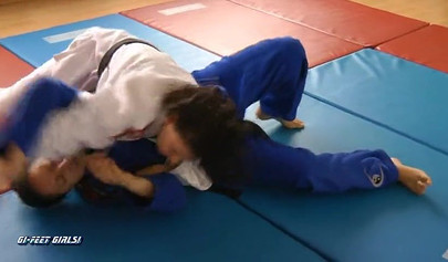 Japanese girls fight in kimonos and practice karate