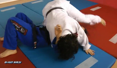 Japanese girls fight in kimonos and practice karate