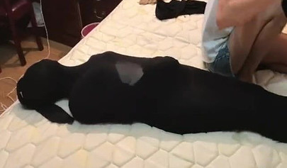 BDSM pantyhose bondage from two hot lesbians