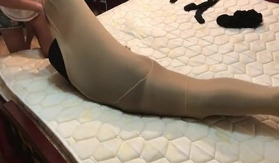 BDSM pantyhose bondage from two hot lesbians