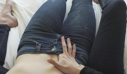 Depraved babe is playing with her girlfriend's shaved pussy